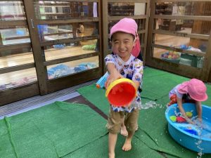 水遊び！