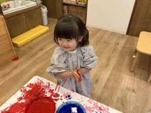 ポンポンスタンプ楽しいね