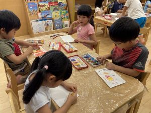 運動会のフラッグ作り